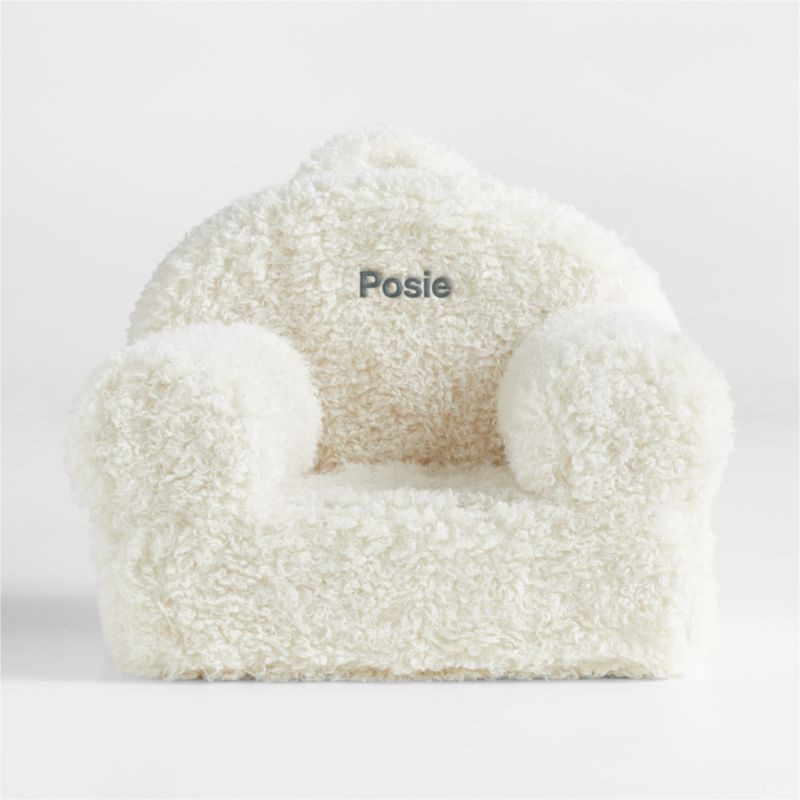 Small Cream Mongolian Faux Fur Nod Chair | Crate & Kids | Crate & Barrel
