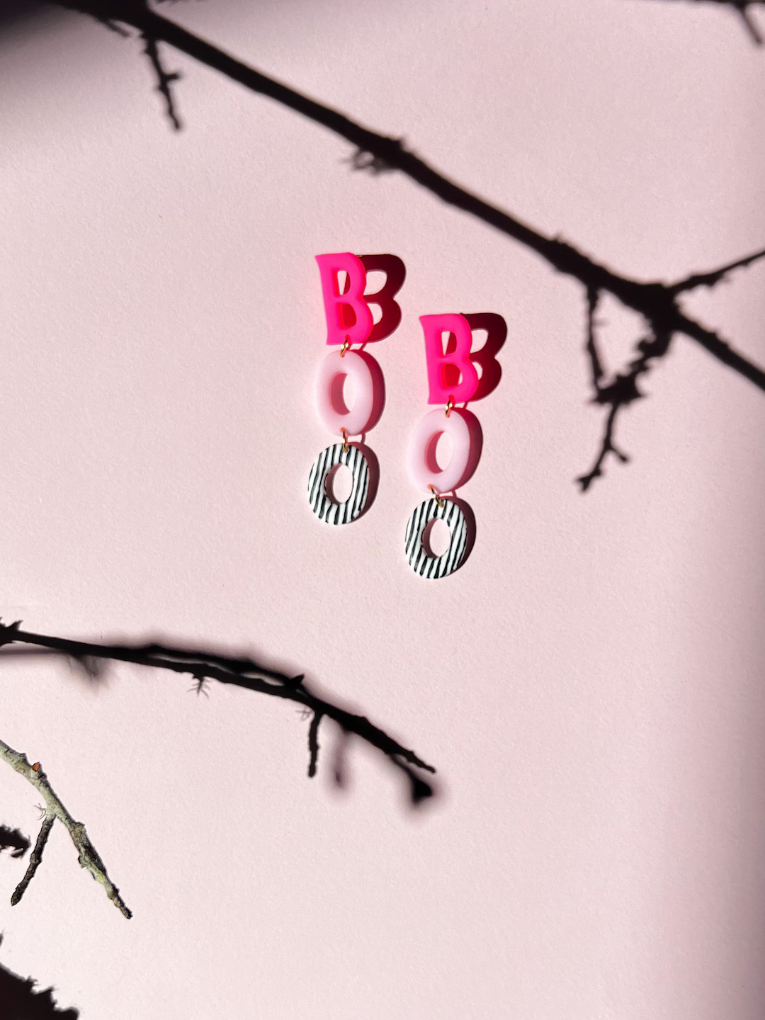 BOO Earrings Polymer Clay Earrings Girly Halloween Earrings - Etsy | Etsy (US)