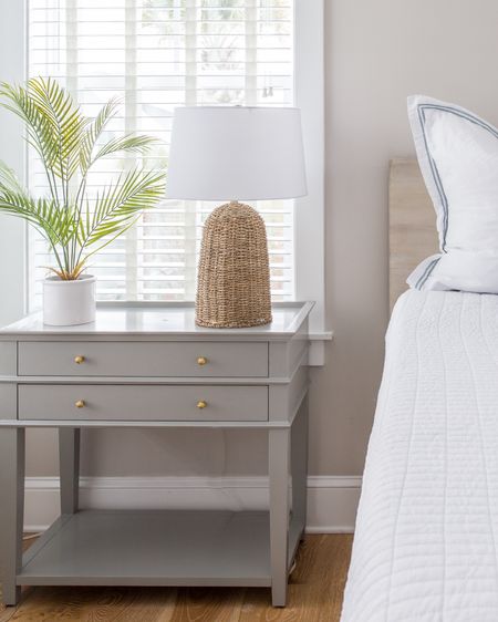 These gray nightstands we have at Hola Beaches, our 30A vacation rental, are 20% off today! Their perfect in a primary bedroom or guest room! I’ll also link the matching desk we also have and love, as well as the light wood bed, white quilted coverlet, seagrass lamp and faux palm.
.
#ltkhome #ltksalealert #ltkseasonal #ltkstyletip #ltkunder50 #ltkunder100 #ltkfind

#LTKhome #LTKSeasonal #LTKsalealert