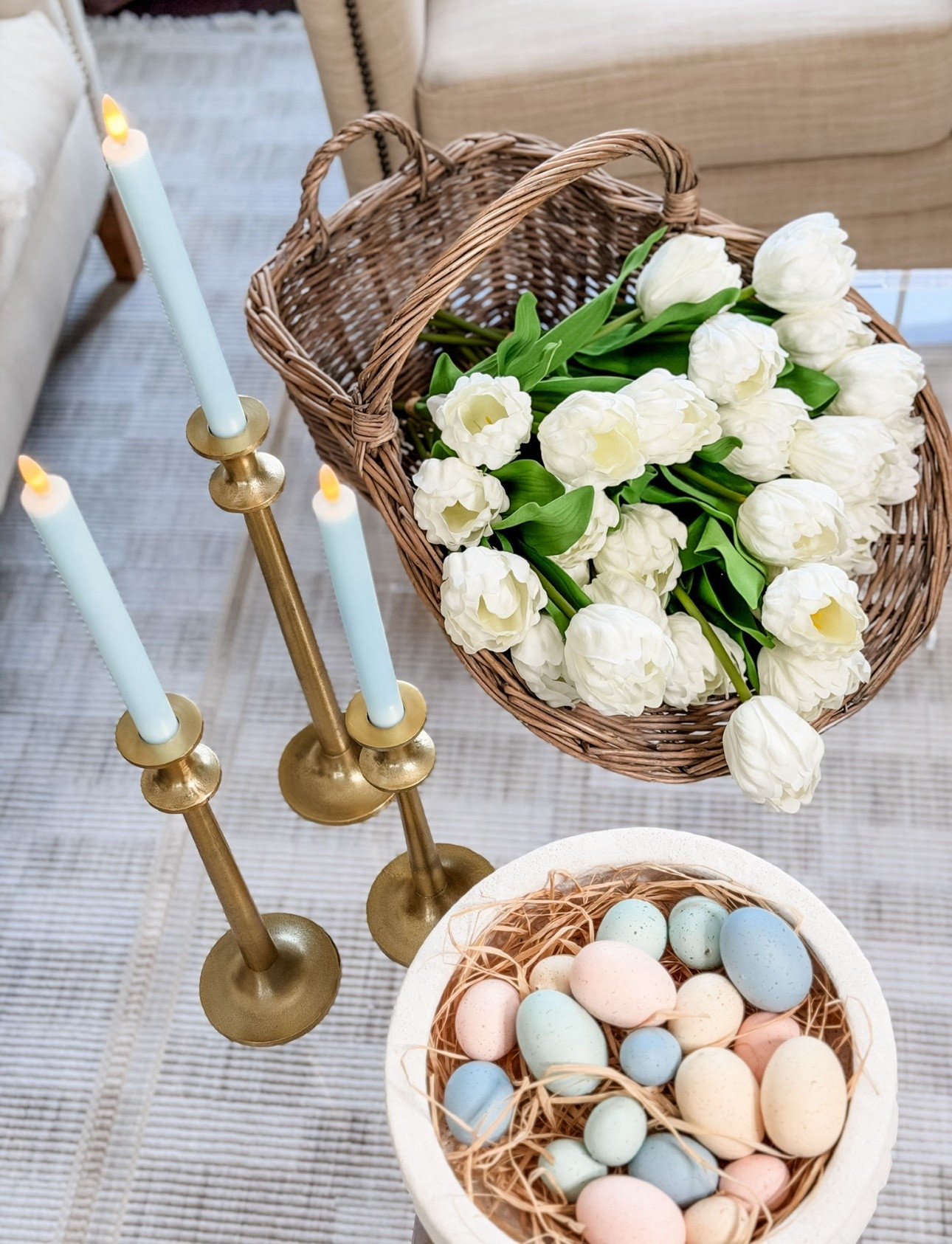 Painted eggs, soft candlelight, and faux florals scattered throughout — it’s the kind of decor that feels effortless, but still so intentional. 



#LTKSeasonal #LTKHome #LTKSaleAlert