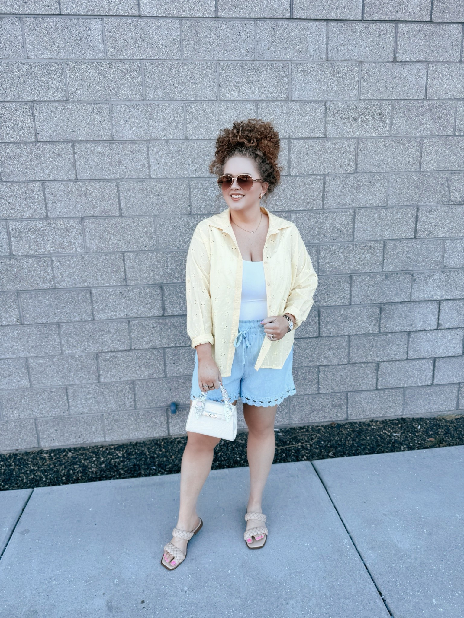 Spring in full color 💛💙 Loving this head to toe Amazon look for all the sunny vibes ✨ Blue spring shorts | Yellow button-down | White tank top | Braided sandals | Amazon outfit | Amazon fashion | Head-to-toe Amazon | Spring outfit | Spring style | Warm weather outfit | Casual spring outfit | Amazon finds | Spring wardrobe | Trendy summer outfit | Everyday spring style | Colorful outfit | Comfy shorts | Easy spring look | Bright spring outfit | Breezy summer outfit | Amazon try-on | Spring fashion inspo | Lightweight summer outfit | Chic casual style | Amazon staples | Seasonal outfit ideas | Vibrant outfit | Weekend spring outfit | Relaxed spring style | Warm weather fashion

#LTKootd #LTKdayinmylife #LTKgrwm