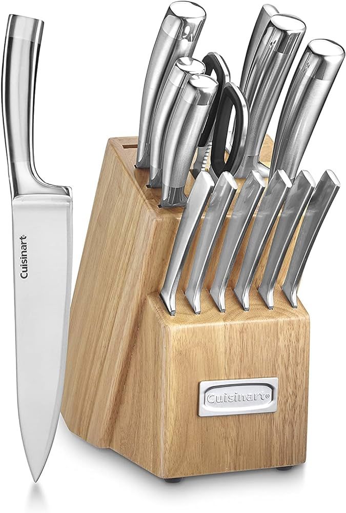 Cuisinart C99SS-15P 15 Piece Stainless Steel Blades Wood Professional-Cutlery-Block-Set | Amazon (US)