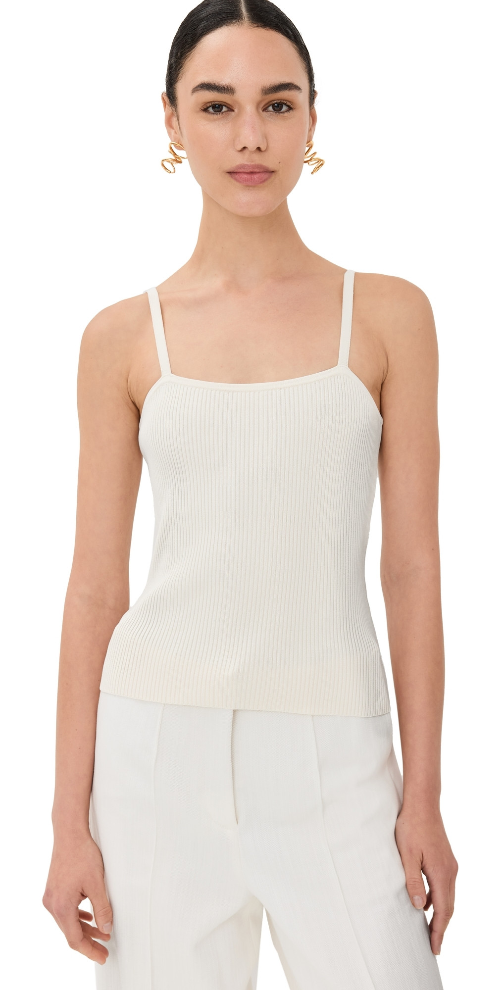 Róhe Square Shaped Knitted Tank Top Off-White 40 | Shopbop