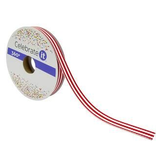 3/8" Grosgrain Red Stripe Ribbon by Celebrate It™ 360°™ | Michaels Stores