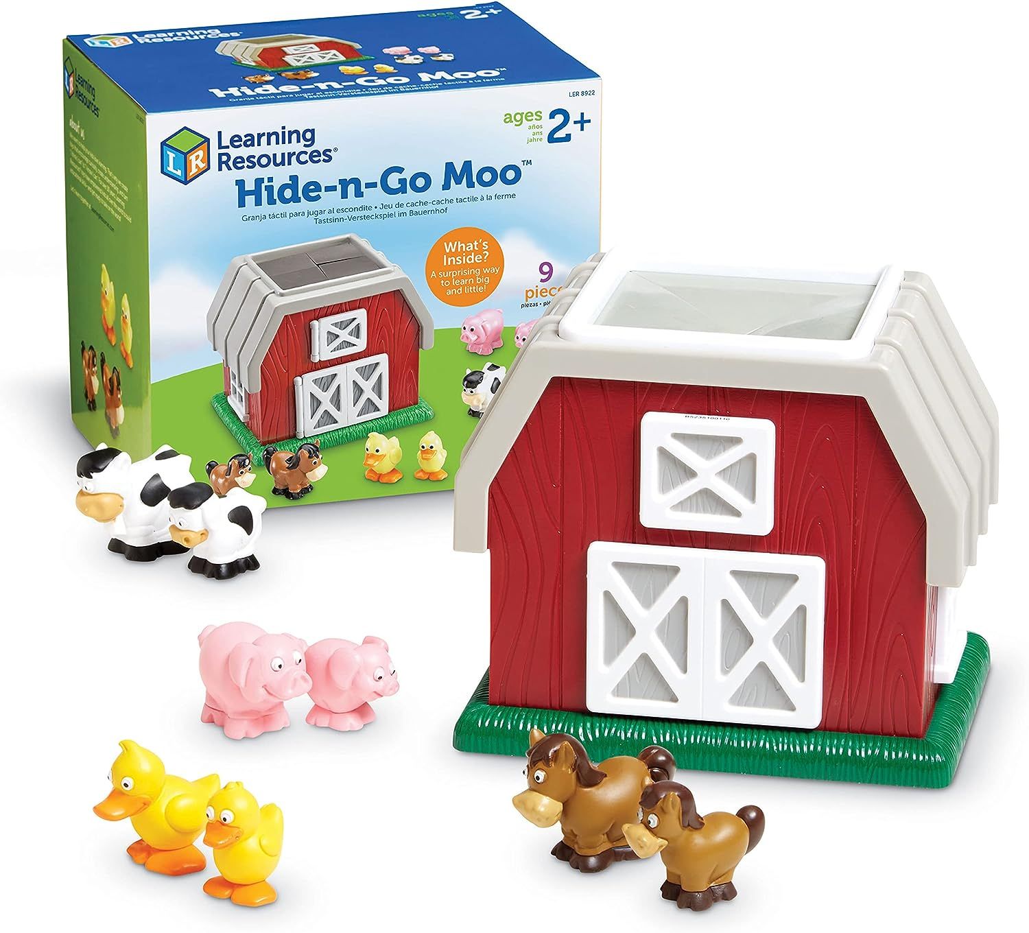 Learning Resources Hide-N-Go Moo, Farm Animal Toy, Barn Toys for Toddlers, 9 Pieces, Ages 2+ | Amazon (US)