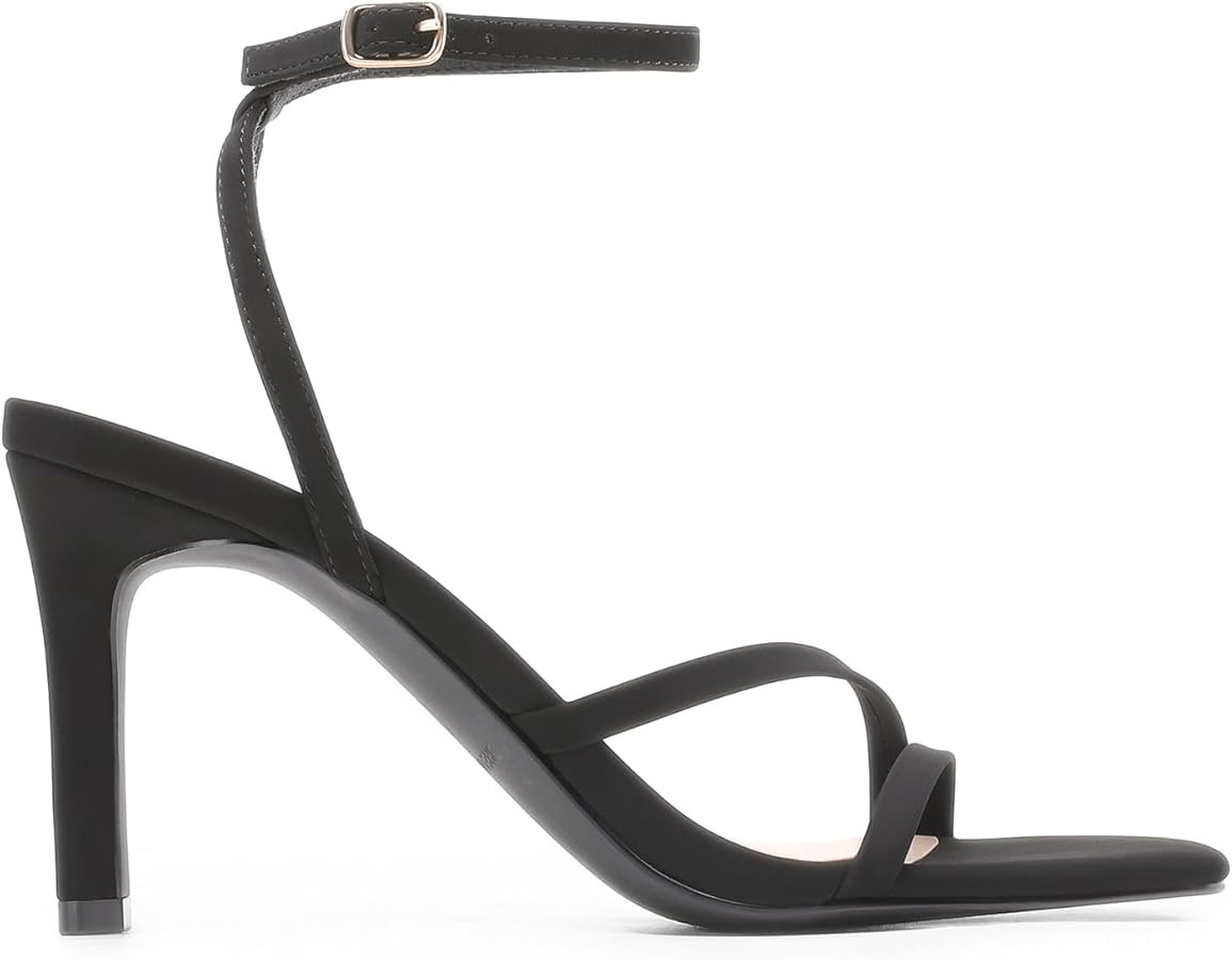 DREAM PAIRS Women\u2019s High Stilettos Heels Open Toe Square Sandals Ankle Strap Pumps Sexy Comf... | Amazon (US)