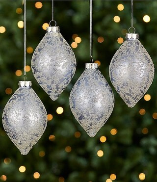 Blue Christmas Collection Textured Drop Ornament, Set of 4 | Dillard's