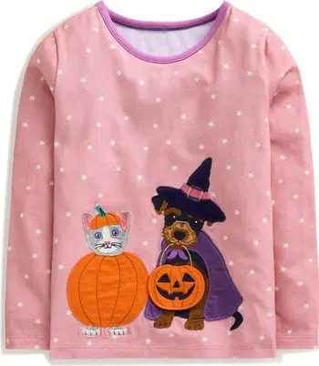 Mini Boden Kids' Halloween Lift the Flap Long Sleeve Cotton Graphic T-Shirt | Nordstrom | Nordstrom