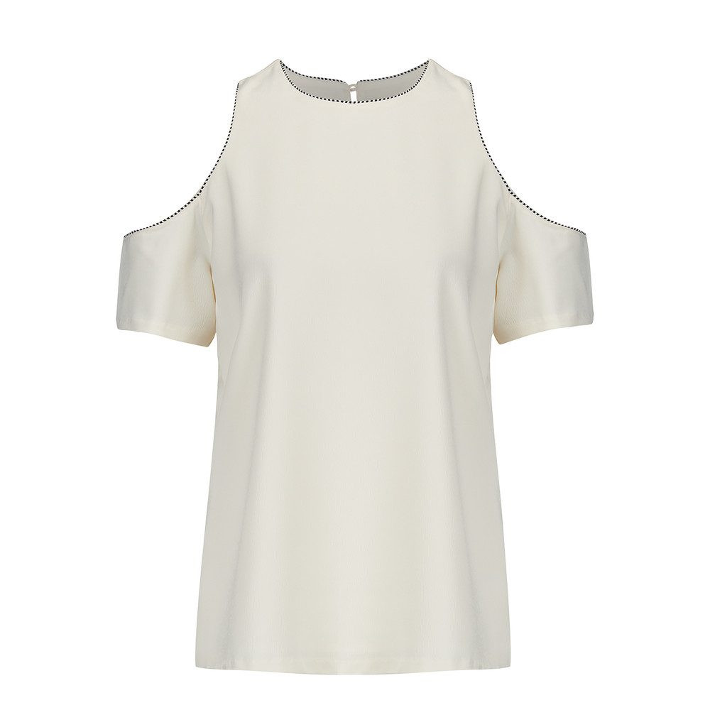 Emmy Cold Shoulder Top - Ivory | The Dressing Room Retail