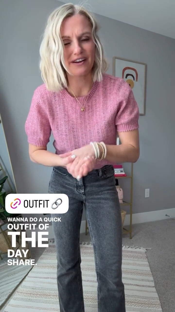 What I wore! This pink sweater top is from @Target and on sale right now! 
Top- small
Jeans- 25/26"

#LTKOver40 #LTKootd #LTKPetite