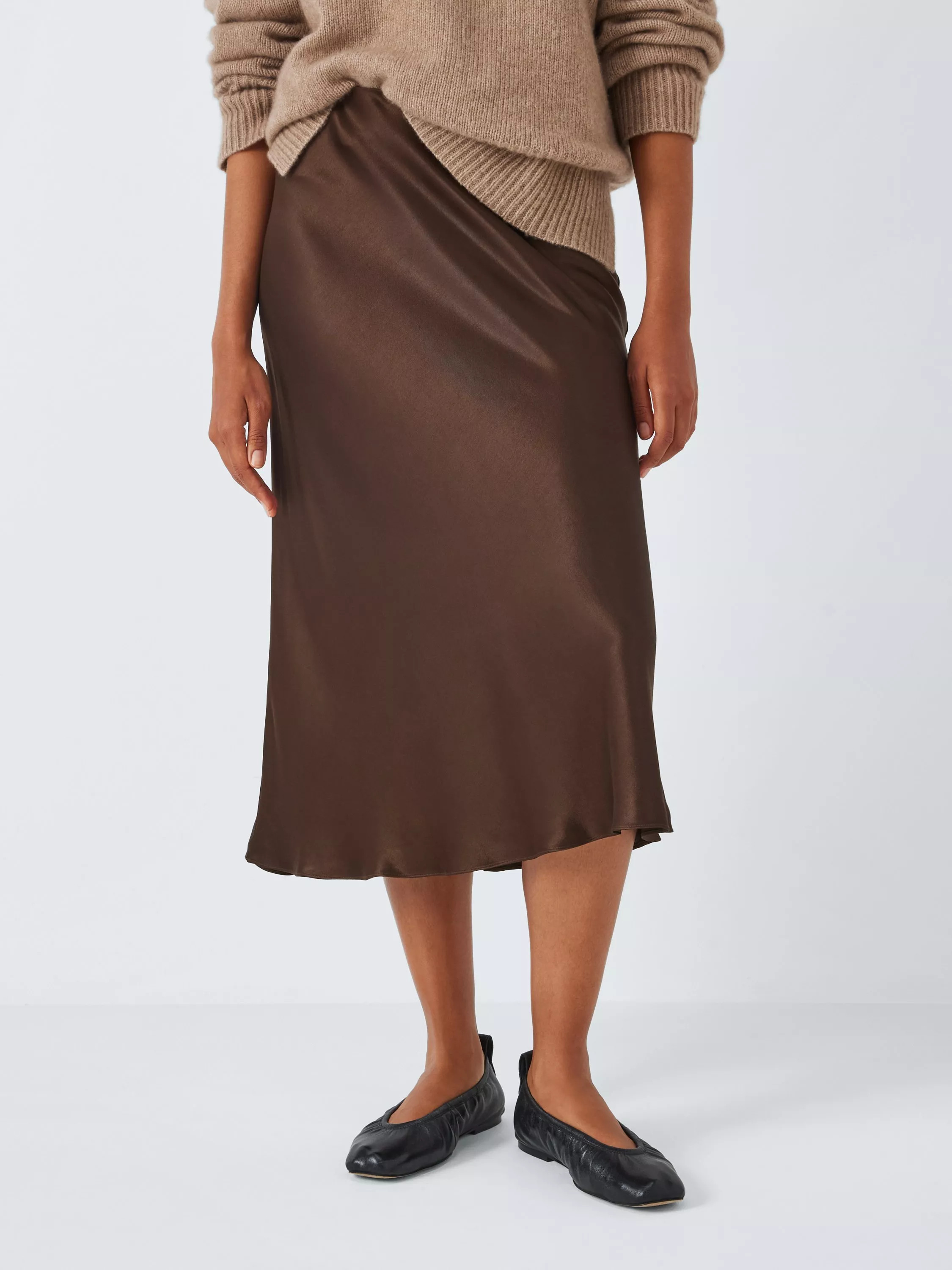Rails Anya Satin Skirt, Dark Moss | John Lewis (UK)