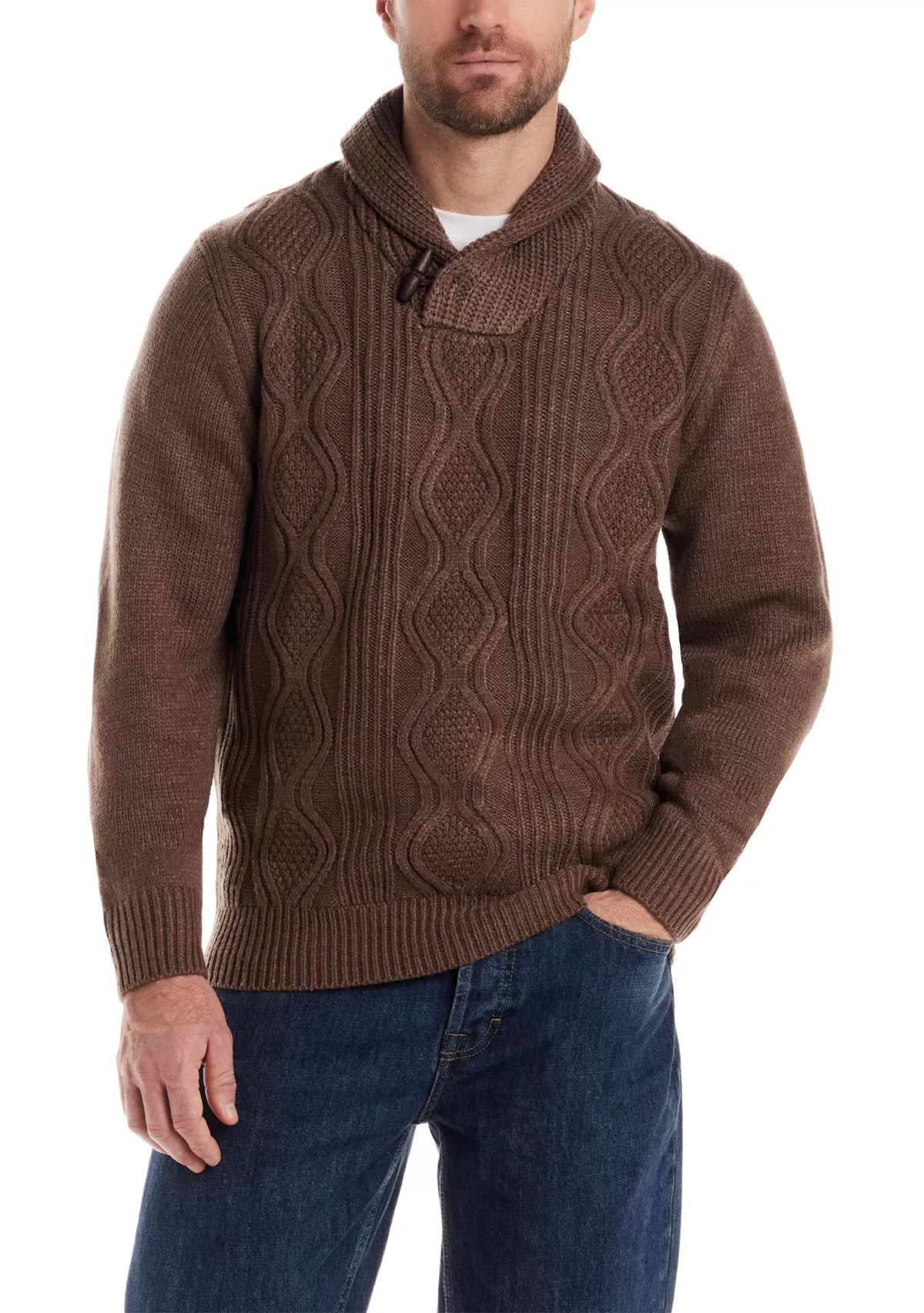 Men's Cable Knit Fisherman Toggle Sweater | Belk
