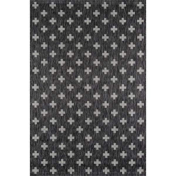 Umbria Charcoal/White Indoor/Outdoor Area Rug | Wayfair North America