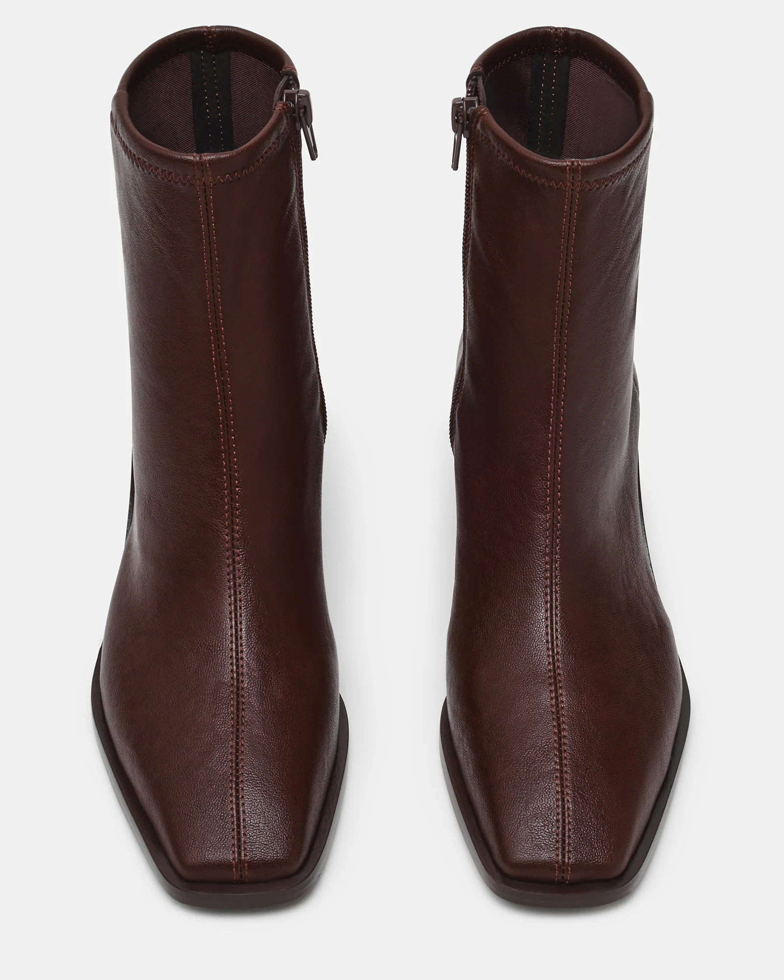 ERALYN Brown Square-Toe Block Heel Women's Ankle Boot | Steve Madden (US)