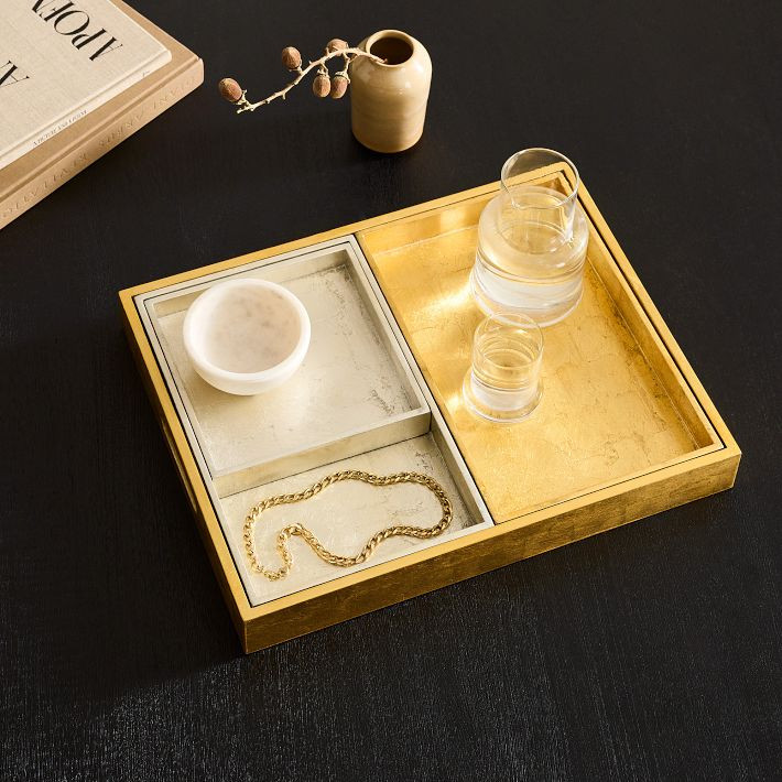 Lacquer Wood Trays Metallic Bundle | West Elm (US)