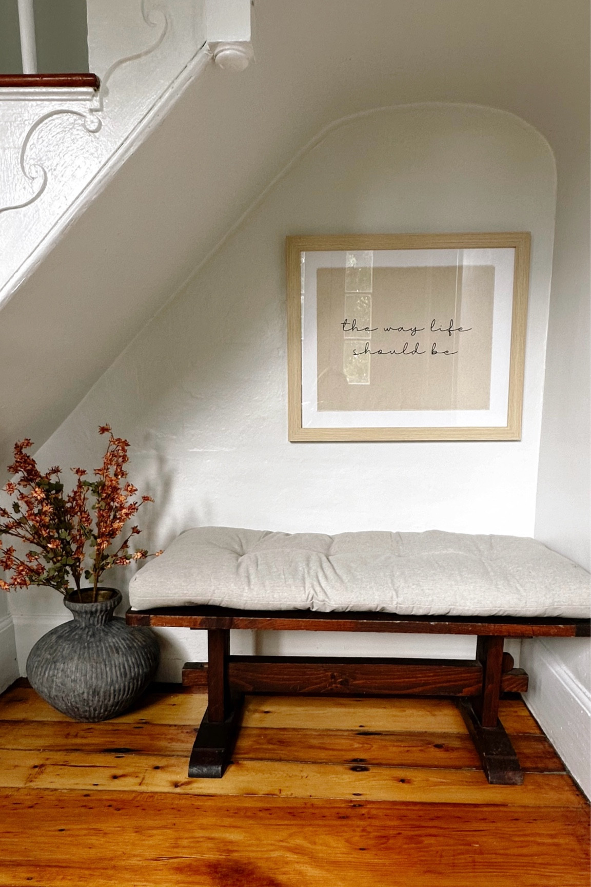 Entryway. Maine. New England. Fall decor. Bench. Custom art. Etsy find. 

#LTKHome #LTKFindsUnder50 #LTKSeasonal