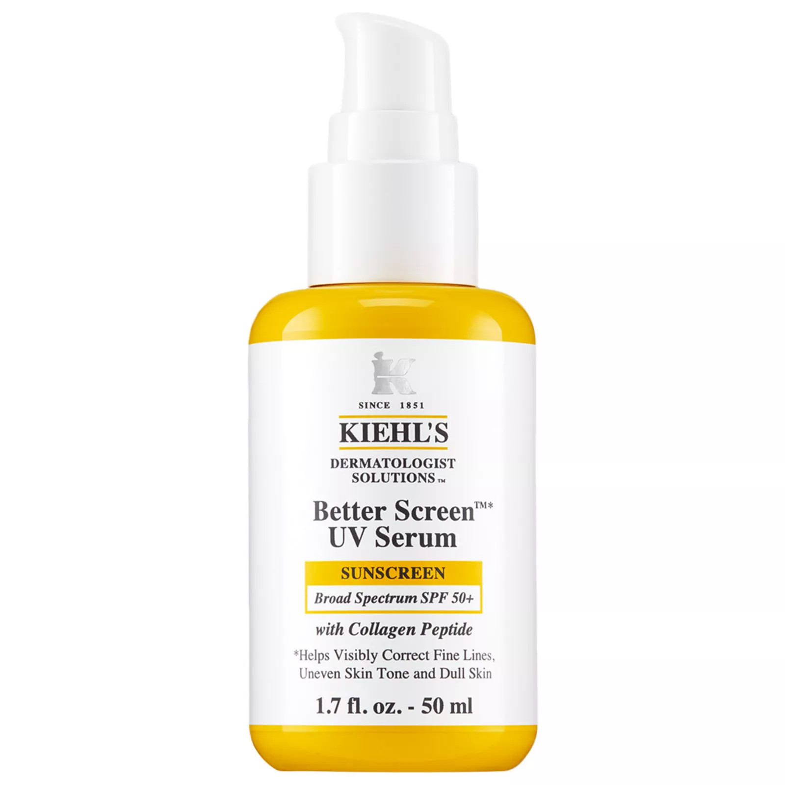Kiehl's Since 1851 Better Screen UV Serum SPF 50+ Facial Sunscreen with Collagen Peptide, Size: 1.69 FL Oz, None | Kohl's