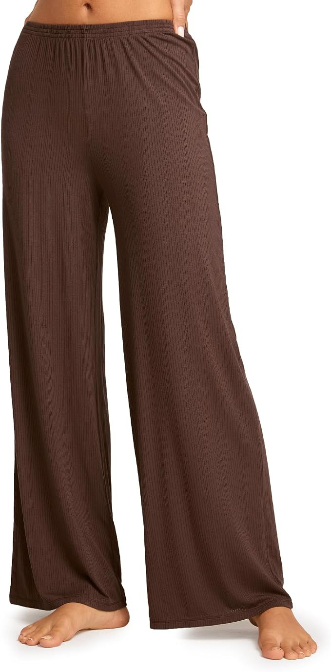 Natrelax Modal Ribbed Pajamas Pants | Semi Sheer Fabric, Inseams 27“ / 29" / 31”, Wide Leg, L... | Amazon (US)