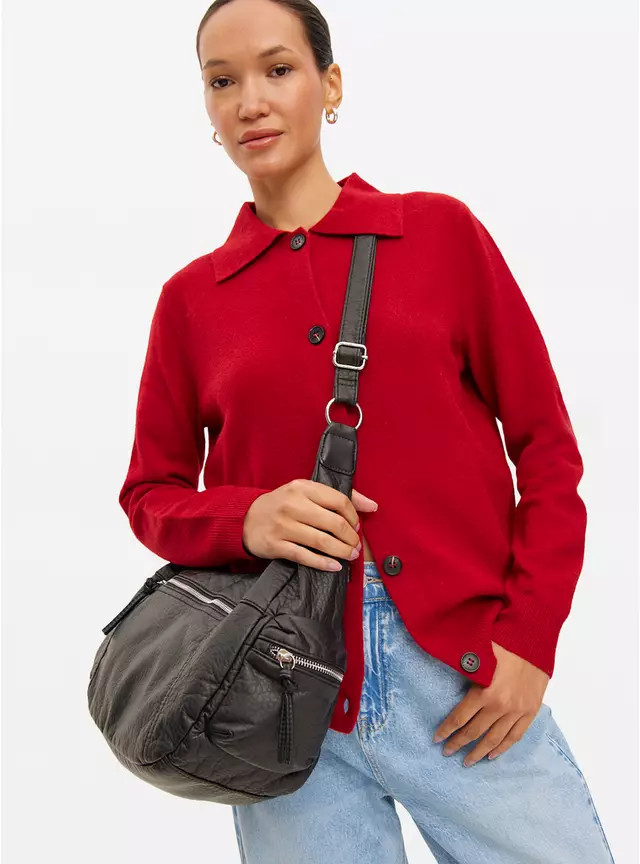 PU Washed Slouch Hobo Cross Body Bag One Size | Tu Clothing