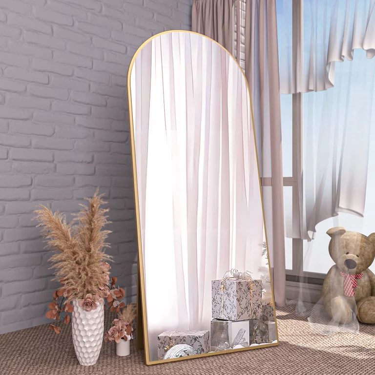 CONGUILIAO Arched Full Length Mirror Arch Floor Mirror 65''x24''Full Body Mirror Standing Gold | Walmart (US)