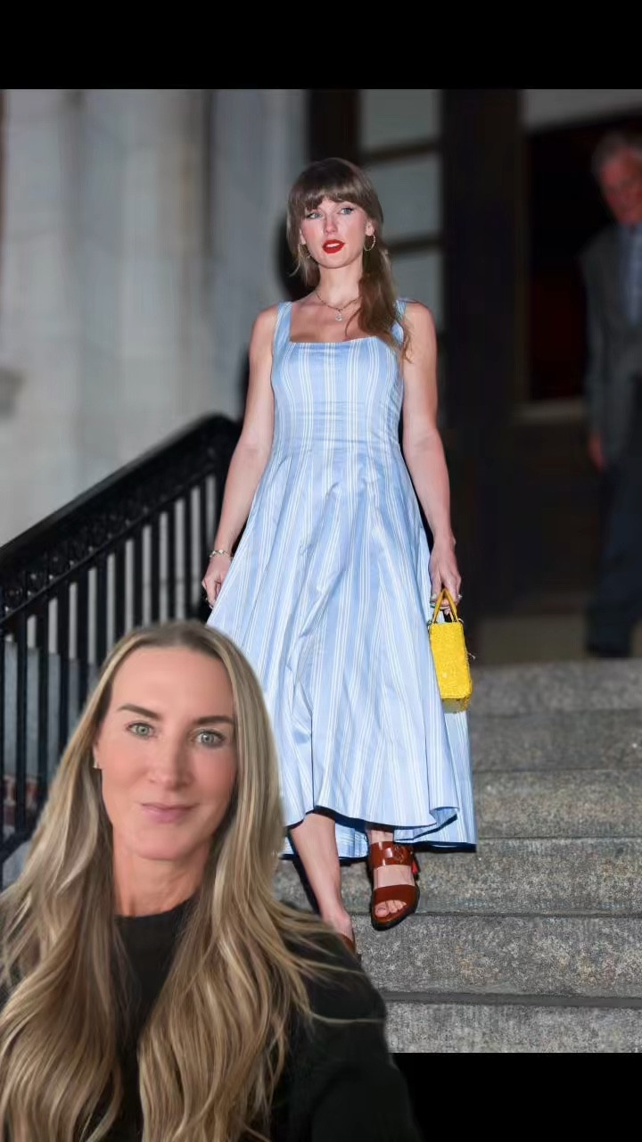 Taylor Swift just wore the spring dress everyone’s about to start asking for

Spotted out to dinner in New York City, she stepped out in a paneled striped cotton poplin midi dress that feels equal parts timeless and effortless. The structured silhouette, darted bodice, and soft floaty skirt give it that polished shape without feeling overdone

She paired it with brown leather block heel sandals and a bright yellow Miss Dior bag for that perfect pop

Taylor has always been a dress person and she finished the look with her signature red lip 💋📸This photo was licensed and shared with permission from @aeon_images