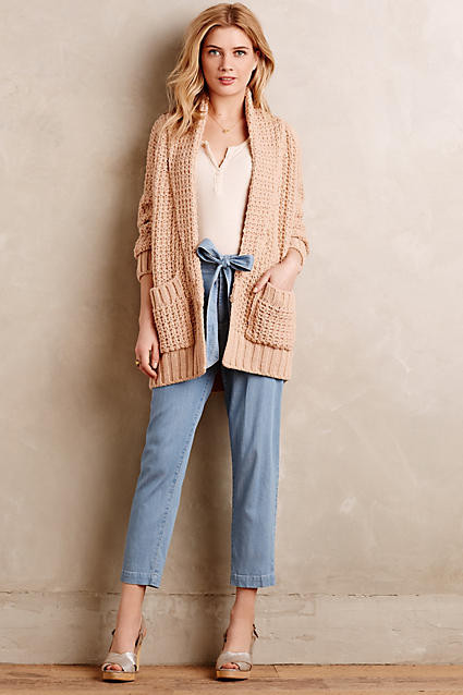 Chambray Paperbag Trousers | Anthropologie (US)