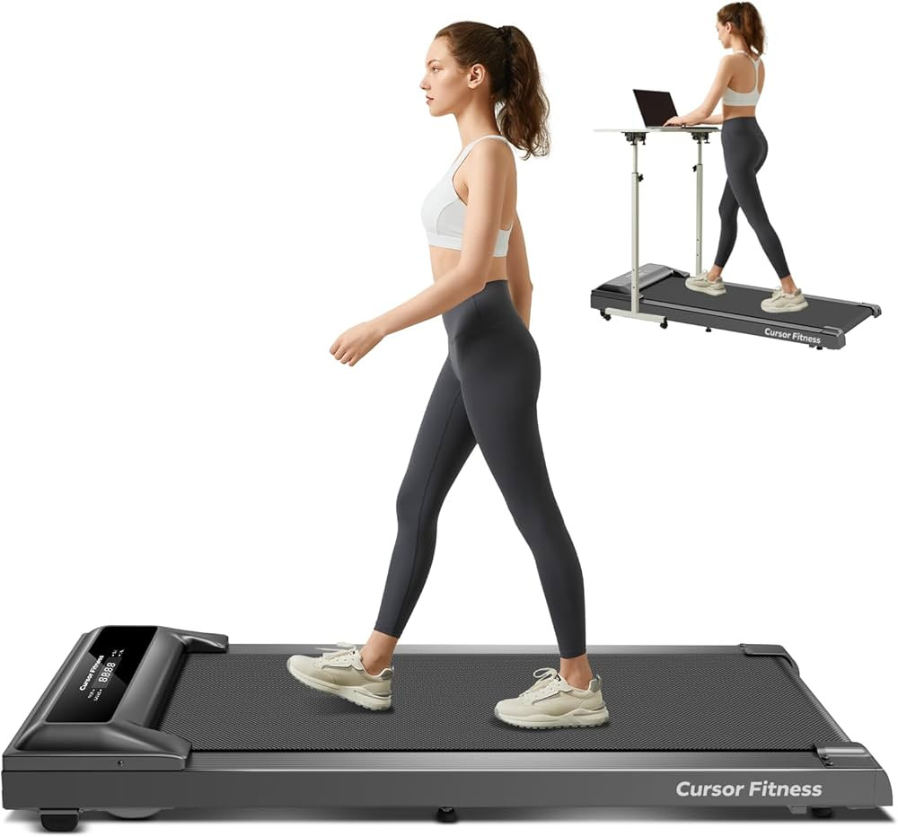 CURSOR FITNESS Under Desk Treadmill, 2 in 1 Walking Pad, 2.5 HP Quiet Brushless, 265 LBS Capacity... | Amazon (US)