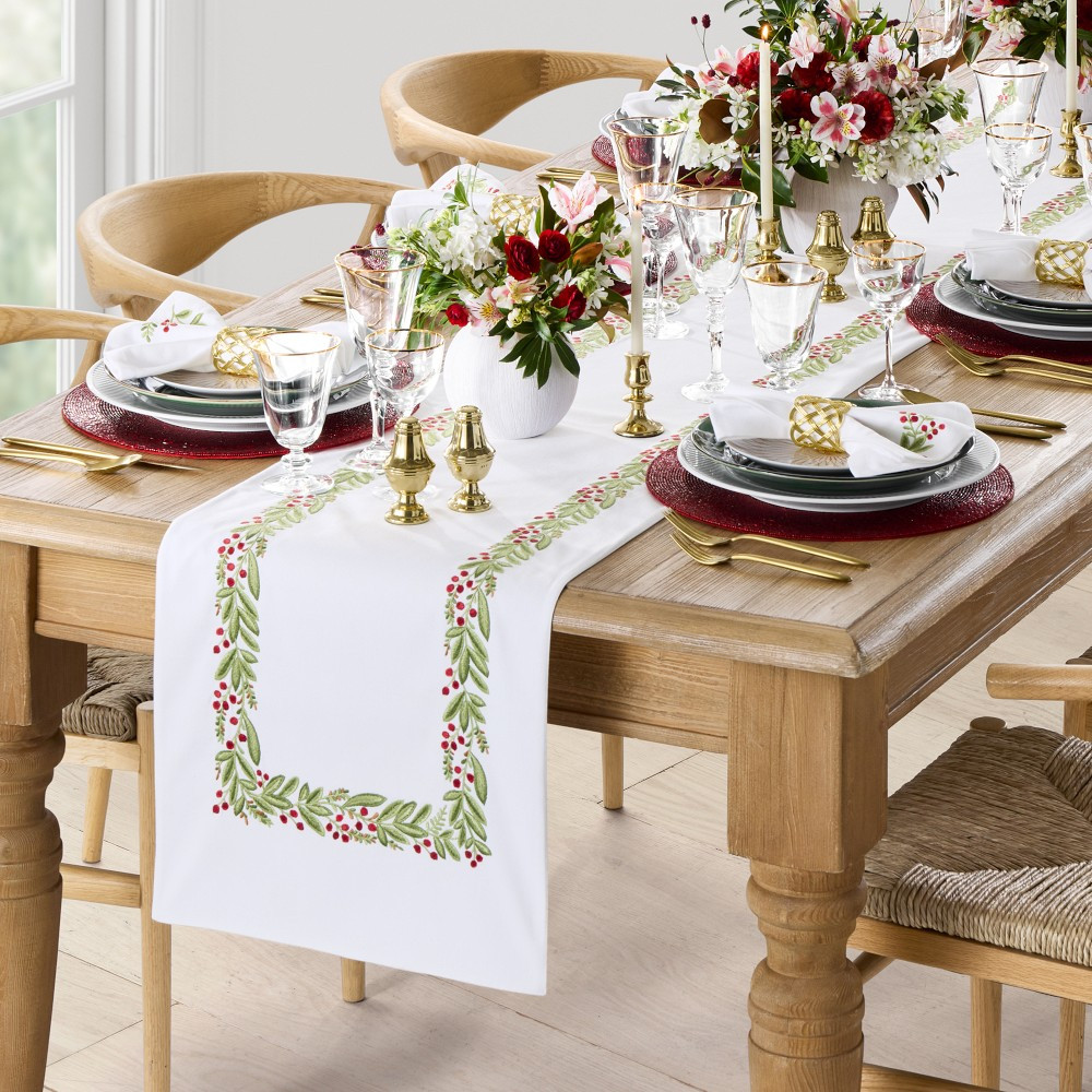 Noel Garland Embroidered Runner  | Williams-Sonoma