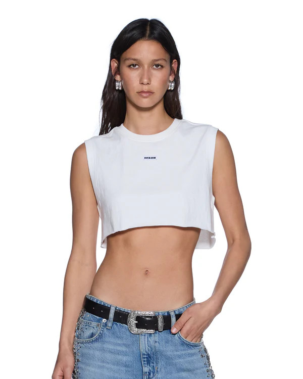 Womens Labels Crop Tank White Tees  | Ksubi ++ | Ksubi (US)