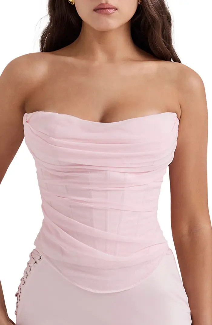 Georgie Mesh Strapless Corset Top | Nordstrom