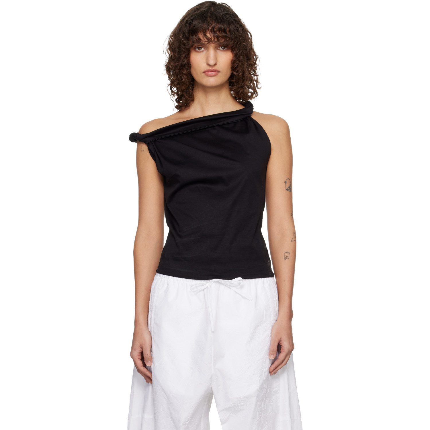 Róhe | Róhe Black Sculptural Cotton Silk Top — shop this pick from Emily's edit