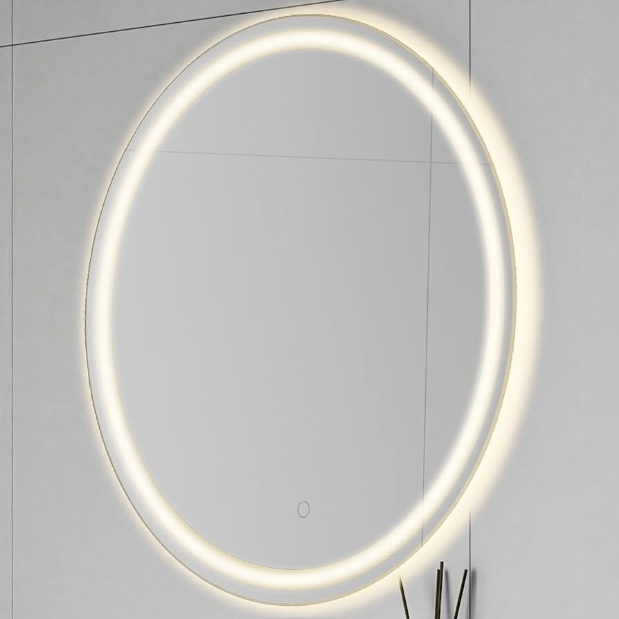 JONATHAN Y MIR101A-27R Dane 27 in. W x 27 in. H Small Round Rectangular Frameless Antifog Front/B... | Amazon (US)