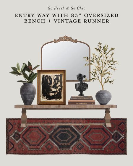 Gorgeous eclectic large entry way mood board!
-
Vintage frames - oversized antique frame mirror - oversized 83”‘ wood bench - vintage runner rug -
Large ceramic vases black -
Large black bust - abstract art print - affordable art - 4 foot olive tree artificial - neutral book stack - Wayfair sale - etsy - revival rugs - Afloral - entryway decor -
Eclectic decor


Follow my shop @sofreshandsochic on the @shop.LTK app to shop this post and get my exclusive app-only content!

#liketkit #LTKunder100 #LTKsalealert #LTKhome
@shop.ltk
https://liketk.it/47WJW

#LTKhome #LTKsalealert #LTKunder100