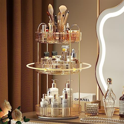 YCIA&DONE Rotating Makeup Organizer for Vanity, Large Capacity Make Up Storage Skin care Shelf Pe... | Amazon (US)