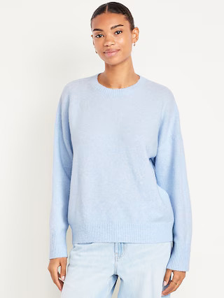 Cozy Wool-Blend Crew-Neck Sweater | Old Navy (US)