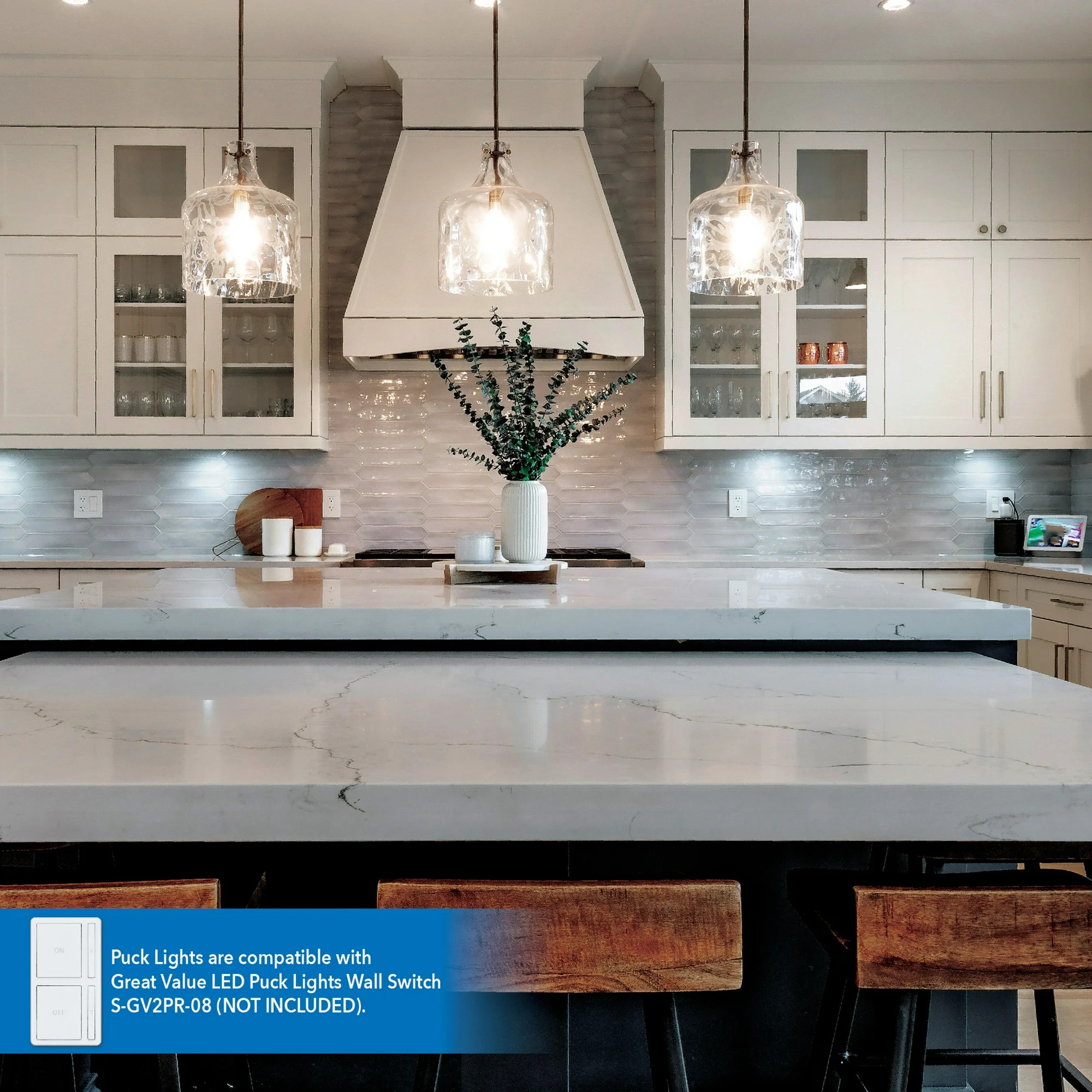 Great Value 100 Lumens Wireless LED Puck Lights - 5 Pack | Walmart (US)