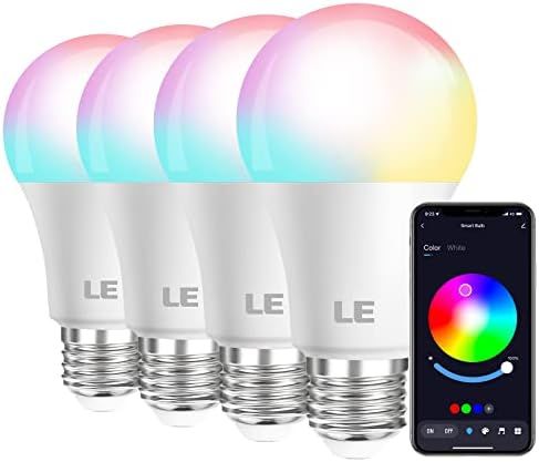 LE Color Changing Light Bulbs, Bluetooth Smart LED Bulb, Dimmable via App, 60 Watt Equivalent, 27... | Amazon (US)