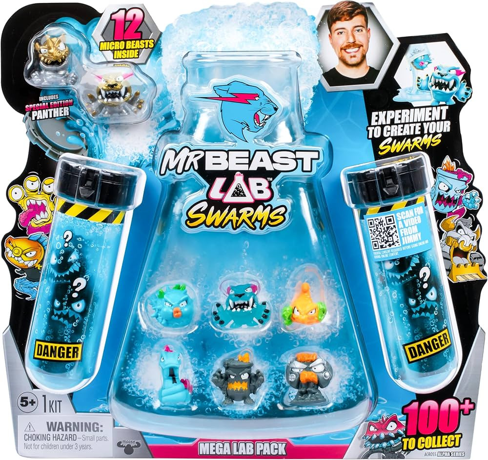 MrBeast Lab Swarms Mega Lab 12 Pk Chaos Chomper - Experiment by Adding Water, Shaking The Test Tu... | Amazon (US)