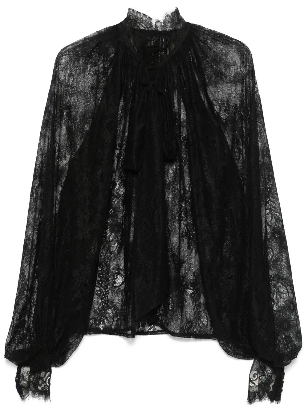 Ana Radu Chantilly Lace Blouse | Black | FARFETCH AU | Farfetch Global