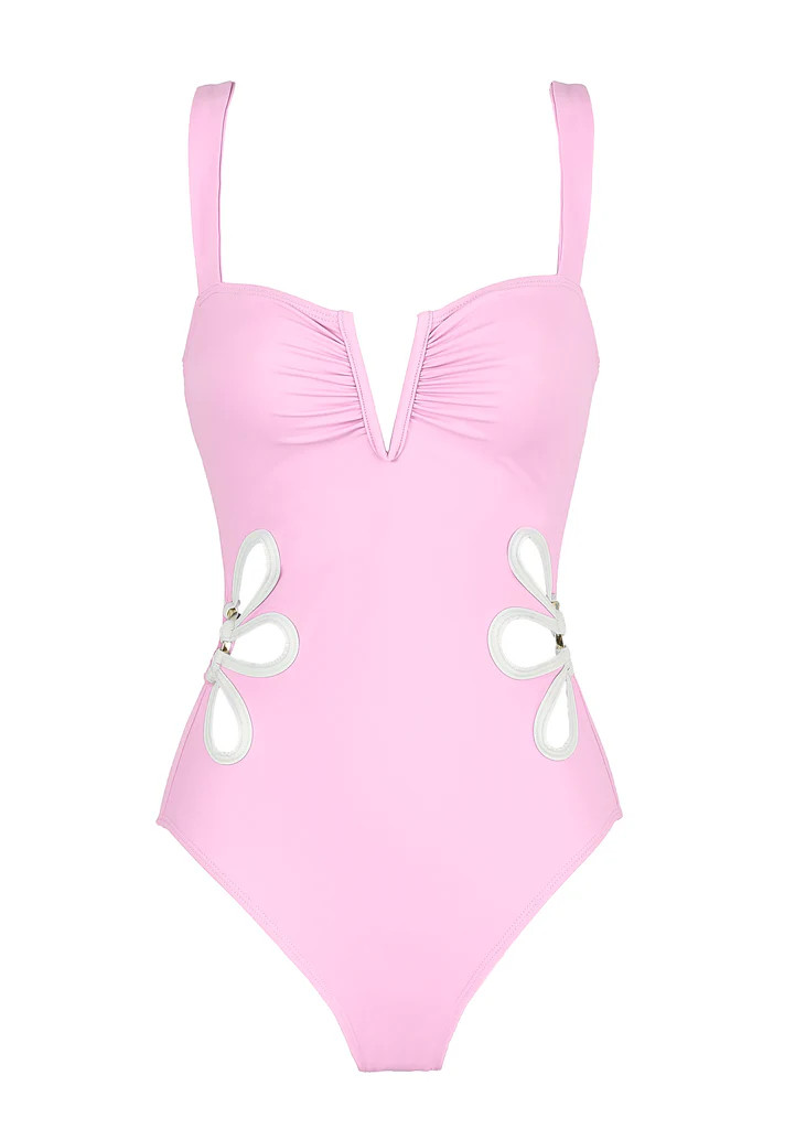 OTM Exclusive: The Flora One-Piece In Pink & White | Over The Moon