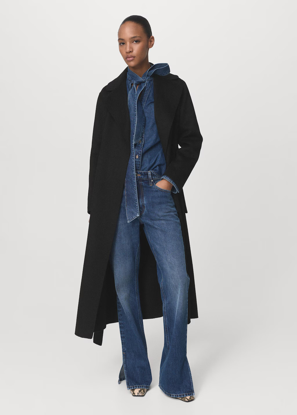 Handmade wool coat with belt black - Woman - L - MANGO | Mango (US/MX/AU)