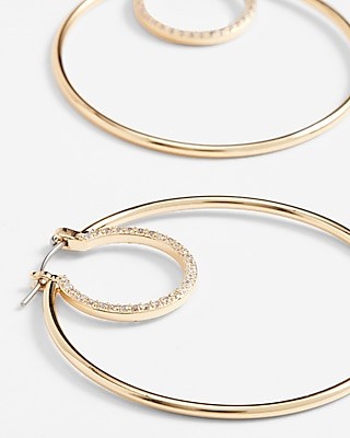 Double Circle Hoop Earrings | Express