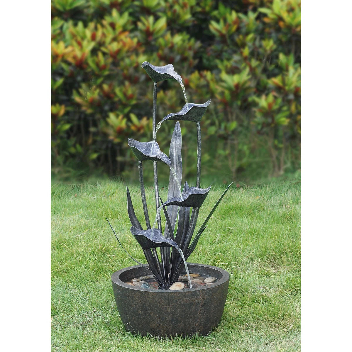 Hi-Line Gift Ltd. Tiered Leaves Stainless Metal Fountain Outdoor & Reviews | Wayfair | Wayfair North America