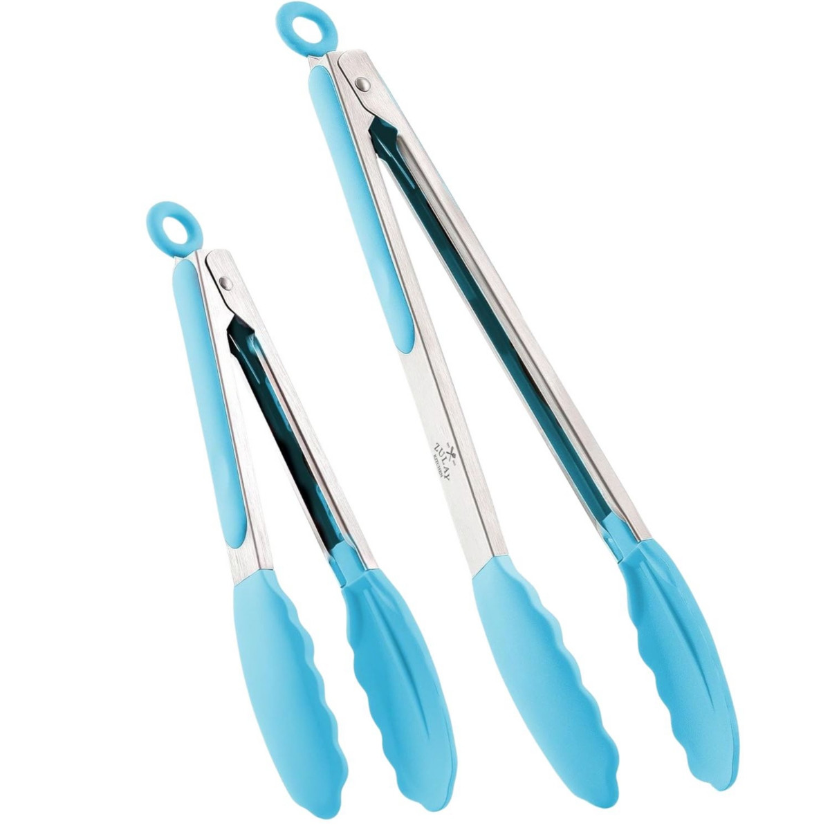 Zulay Kitchen Stainless Steel Kitchen Tongs with Silicone Tips - Set of 2 - Light blue | Macy's