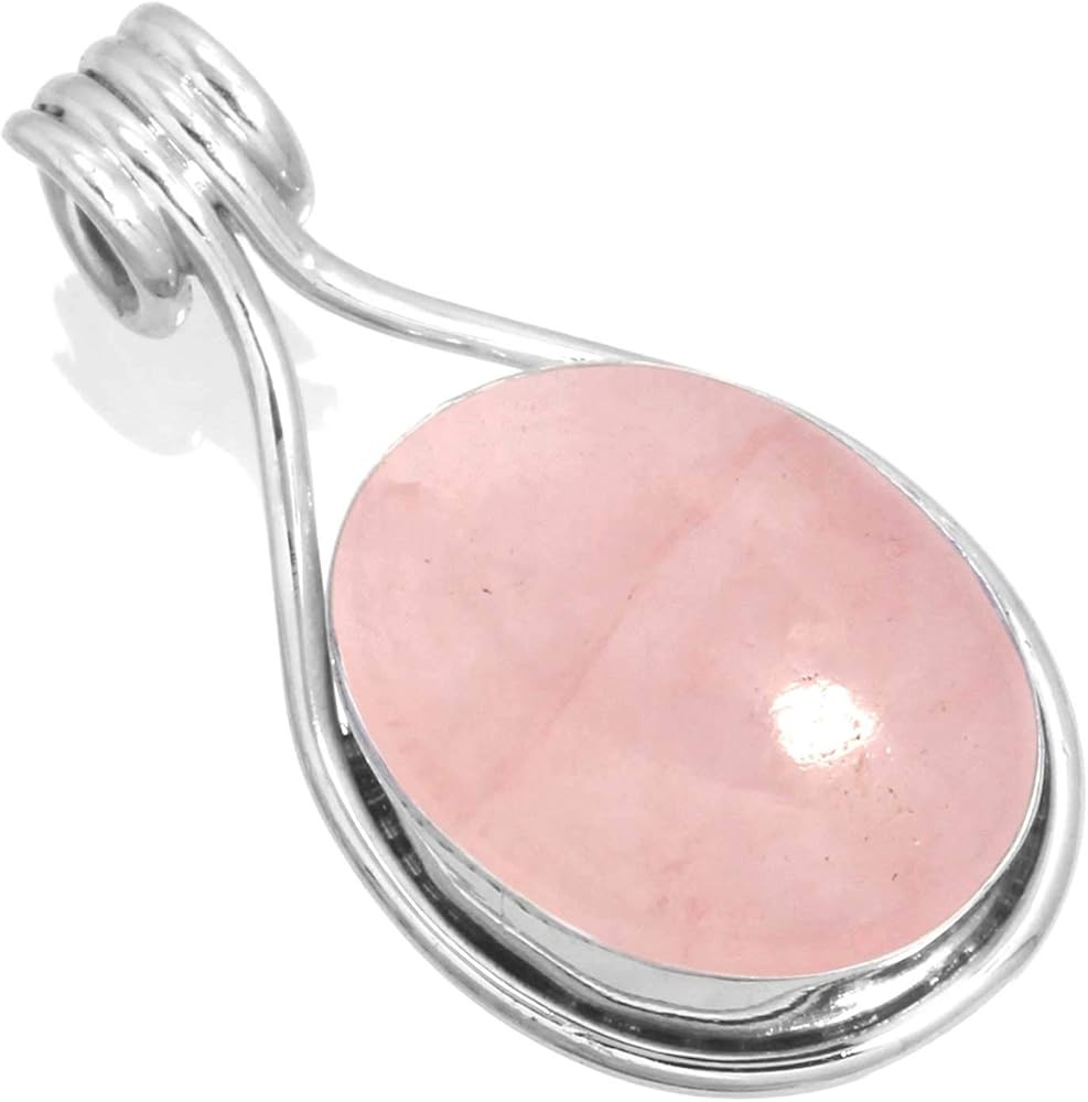 JEWELOPORIUM 925 Sterling Silver Handmade Pendant for Women 12x16 Oval Gemstone Costume Silver Je... | Amazon (US)