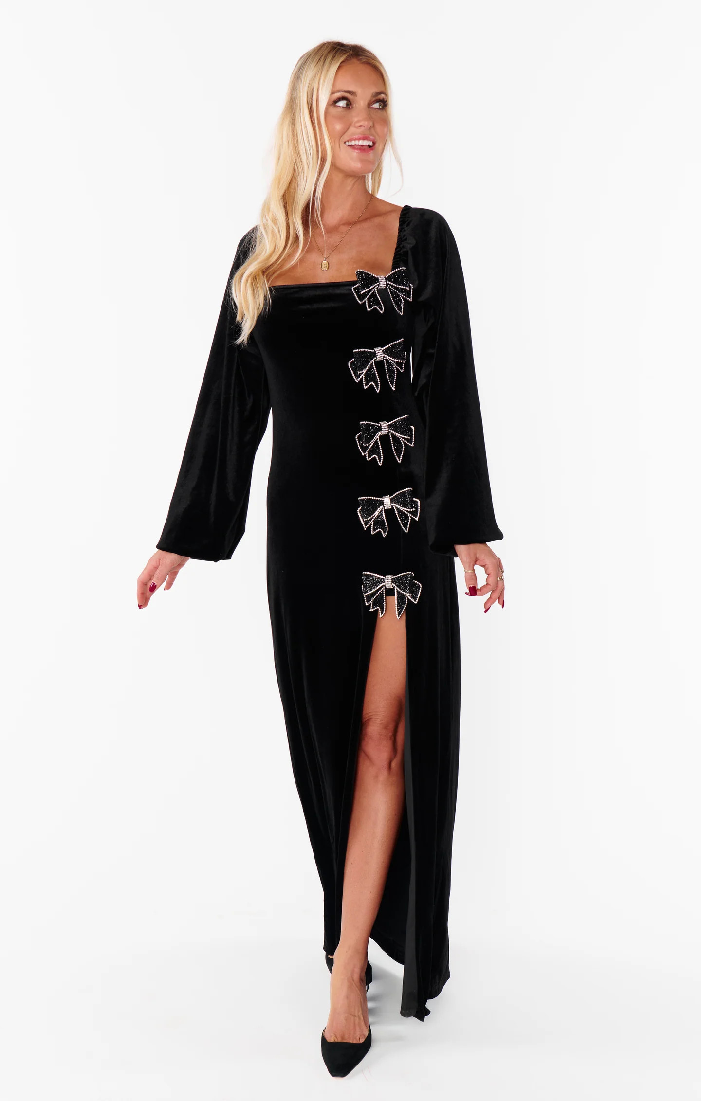 Eloise Dress ~ Velvet with Rhinestone Bows | Show Me Your Mumu