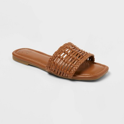 Women’s Asha Sandals with Memory Foam Insole - A New Day™ Brown 9.5 | Target