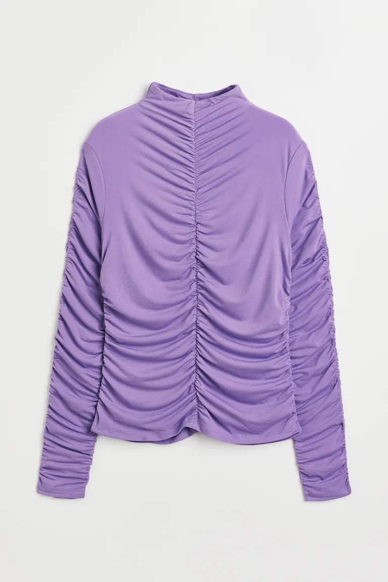 Shirt mit Raffungen und Turtleneck | H&M (DE, AT, CH, NL, FI)