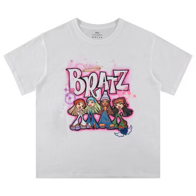 Ladies Original Bratz Dolls Shirt - Yasmin, Cloe, Jade, and Sasha - Bratz 1990's Vintage Throwback Graphic T-Shirt (White Embroidered, X-Large) | Target