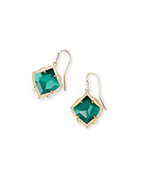 Kyrie Gold Drop Earrings in Emerald Cat's Eye | Kendra Scott